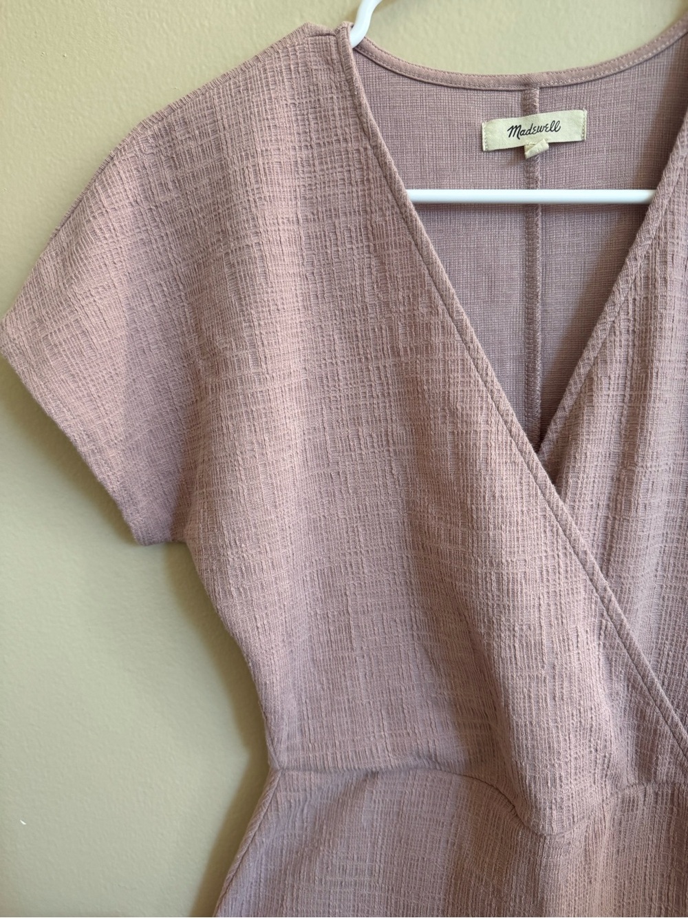 Madewell Mauve Textured Wrap Dress Size XXS - Picture 3 of 7